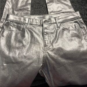 Old Navy Metallic Silver kids pants